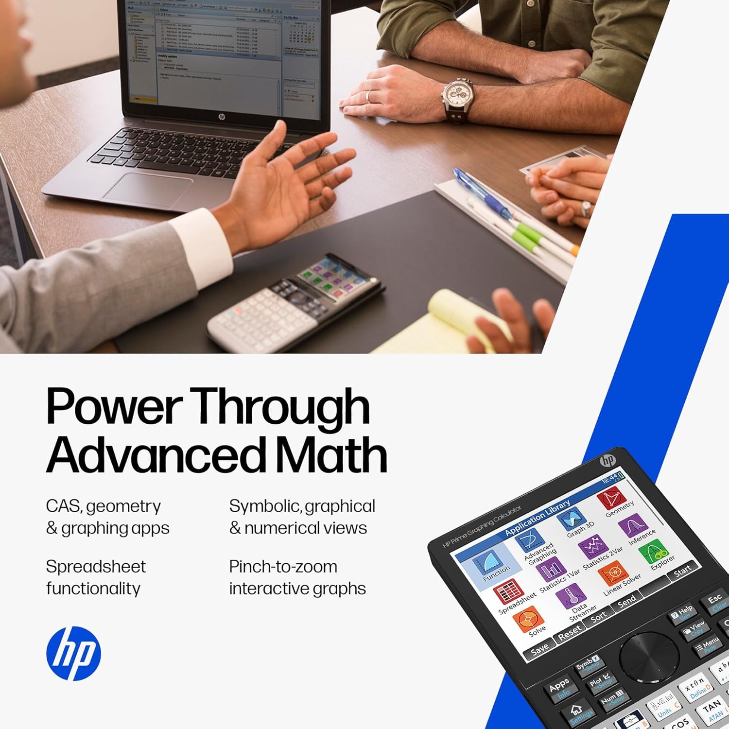 HP Prime Graphing Calculator, 3.5" Multi-Touch Color Display, CAS, Exam Approved SAT/AP/IB, Scientific Calculator, Programmable, 256MB