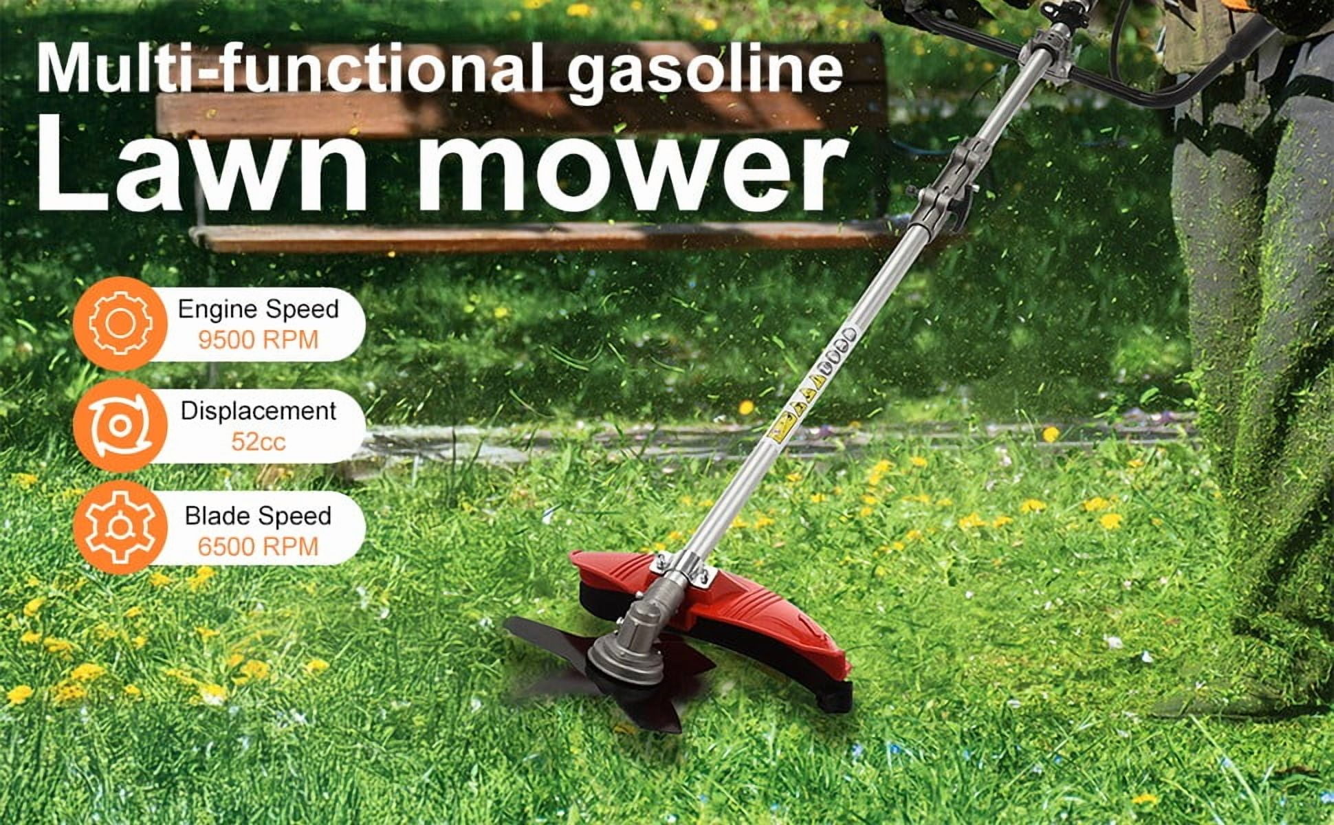 Seipouy Gas Weed Wacker Cordless 2 in 1 String Trimmer, 52cc 2 Cycle Weed Eater with Anti-Slip Handle Brush Cutter Garden Tools Edger Lawn Tool