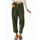 thumbnail image 3 of Pantalones Casuales de Cintura Alta y Pierna Recta para Mujer, Holgados y Cómodos, con Bolsillos Verde M, 3 of 6