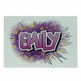 thumbnail image 1 of Emily Cutting Board, Hugely Popular Name in English with Pop Cartoon Elements Personal, Decorative Tempered Glass Cutting and Serving Board, Small Size, Pale Yellow Fuchsia, by Ambesonne, 1 of 1