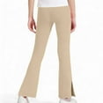 thumbnail image 5 of YTCAMLO Cotton Girl's Bootcut Sweatpants Casual Y2K Lounge Pants Elastic Waist Bell Bottoms with Pockets Flare Leggings Activewear, Khaki 11-12 Years, 5 of 9