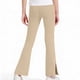 thumbnail image 5 of Pantalones de yoga acampanados de color liso para niñas, con bolsillos y cintura elástica, de poliéster, tallas medianas y grandes., 5 of 9