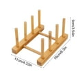 thumbnail image 3 of Fufafayo under $5 Bamboo Dish Rack, Multifunctional Cup and Book Storage Rack, 3 Slots Cutting Board Racks Plate Rack Stand Pot Lid Holder for Bowl, Cup, Cutting Board and More, 3 of 6