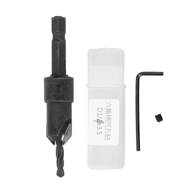 Broca avellanadora de vástago hexagonal, broca avellanadora de 3,5 mm con broca avellanadora para madera, broca avellanadora de carburo diseñada para durar