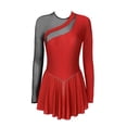 thumbnail image 4 of Zaldita Ice Figure Skating Dress Long Sleeves Skating Dress Womens Skating Competition Red&Black L, 4 of 7