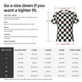 thumbnail image 2 of Yiaed Black and White Checkerboard Print Mens Short Sleeve Tight Fit T-Shirt, Crewneck Casual Tee-3X-Large, 2 of 5