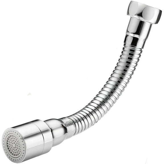 Metal Faucet Sprayer Attachment Sink Aerator Swivel Extender For Kitchen Tap Cold Hot Water (Silver )