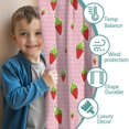 thumbnail image 3 of Blackout Kids Curtains,Strawberry Plants Fruit Polka Dot Pink Pattern Childrens Insulated Curtains Set Of 2,Bedroom Essentials,Toddler Room Decor 42"x63", 3 of 5