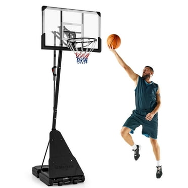 Infans 4.9-10 FT Basketball Hoop System with 44 Inch Shatterproof Backboard  w/Wheels