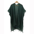 thumbnail image 6 of Hilenly Fringe Kimono Beach Cover Ups for Women Long Cardigan Cover Up with Tassel Swimsuit Coverup, 6 of 8