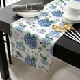 thumbnail image 3 of Blue Spring Floral Cotton Linen Small Table Runner 13 x 48 inch Watercolor Botanical Elegant Non-slip Rectangular Dining Table Decor for Wedding Party Holiday Dinner, 3 of 8