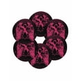 thumbnail image 7 of 13 Inch Round Placemats Set of 6, Pink Ribbon Non Slip Heat Insulation PP Table Mats, Wings Romantic Love Heart Flowers Black Washable Place Mats for Kitchen Dining Party Table Decor, 7 of 7