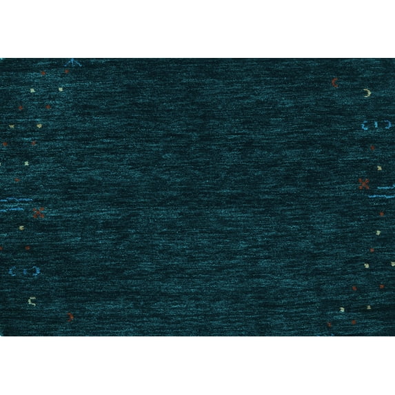 Ahgly Company Indoor Rectangle Abstract Light Blue Contemporary Area Rugs, 5' x 8'