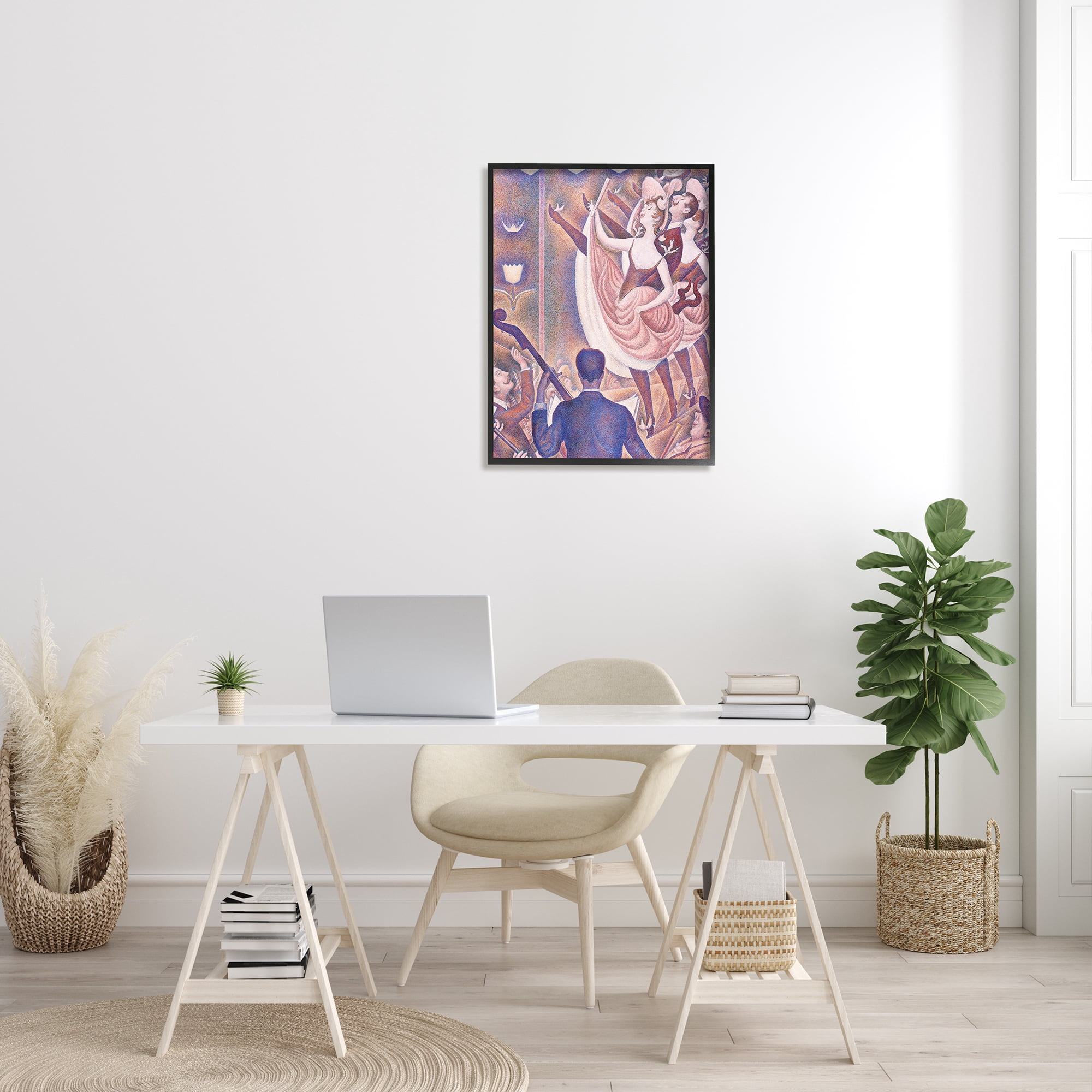Stupell Industries La Chahut Classic Georges Seurat Painting Dance Portrait Painting Black Framed Art Print Wall Art, Design by one1000paintings