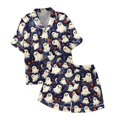 thumbnail image 7 of Halloween Pajamas Halloween Satin Pumpkin Pocket Button Nightwear Pajamas for Women Set, 7 of 7
