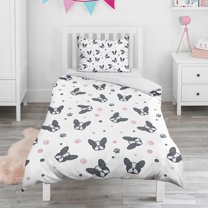 French Bulldog Duvet Cover and Pillowcase Set for Single Bedding, Bedroom Accessories for Kids Teens