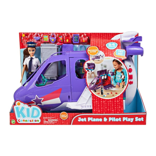 Kid Connection Jet Plane & Pilot Play Set, 54 Pieces