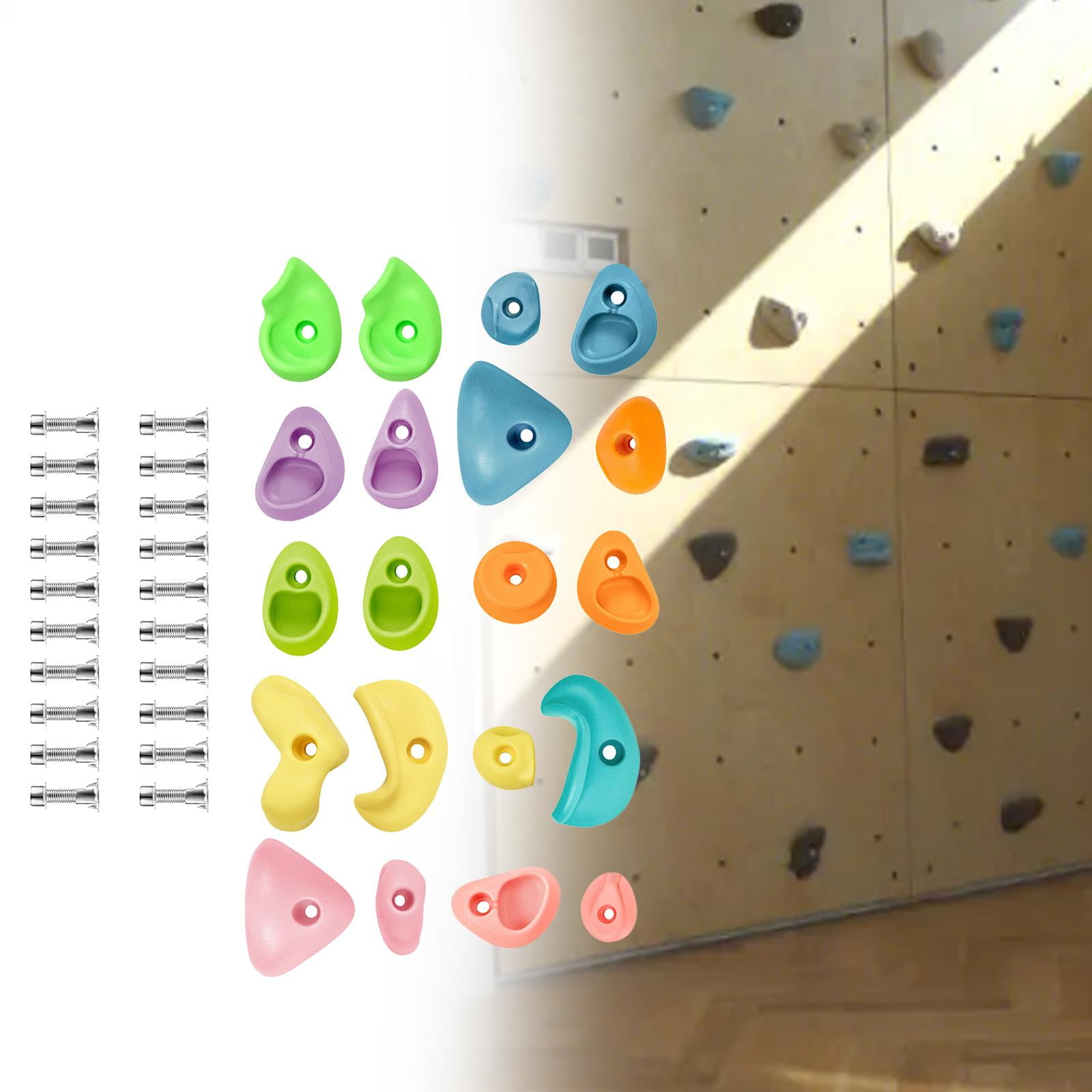 figatia Rock Climbing Holds Climbing ,Holds Stone Fun Multi Colored Climbing Rock Wall Grips for Playground Indoor Rock Climbing Wall