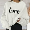 thumbnail image 4 of Hwmodou Women's Hoodless Sweatshirt Valentine's Day Print Graphic Casual Round Neck Pullover Loose Shirt Lightweight Tops Sweatshirts For Women, 4 of 4