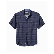 $118.00 TOMMY BAHAMA Coconut Point Geo Camp Shirt SIZE S