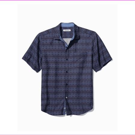 $118.00 TOMMY BAHAMA Coconut Point Geo Camp Shirt SIZE S