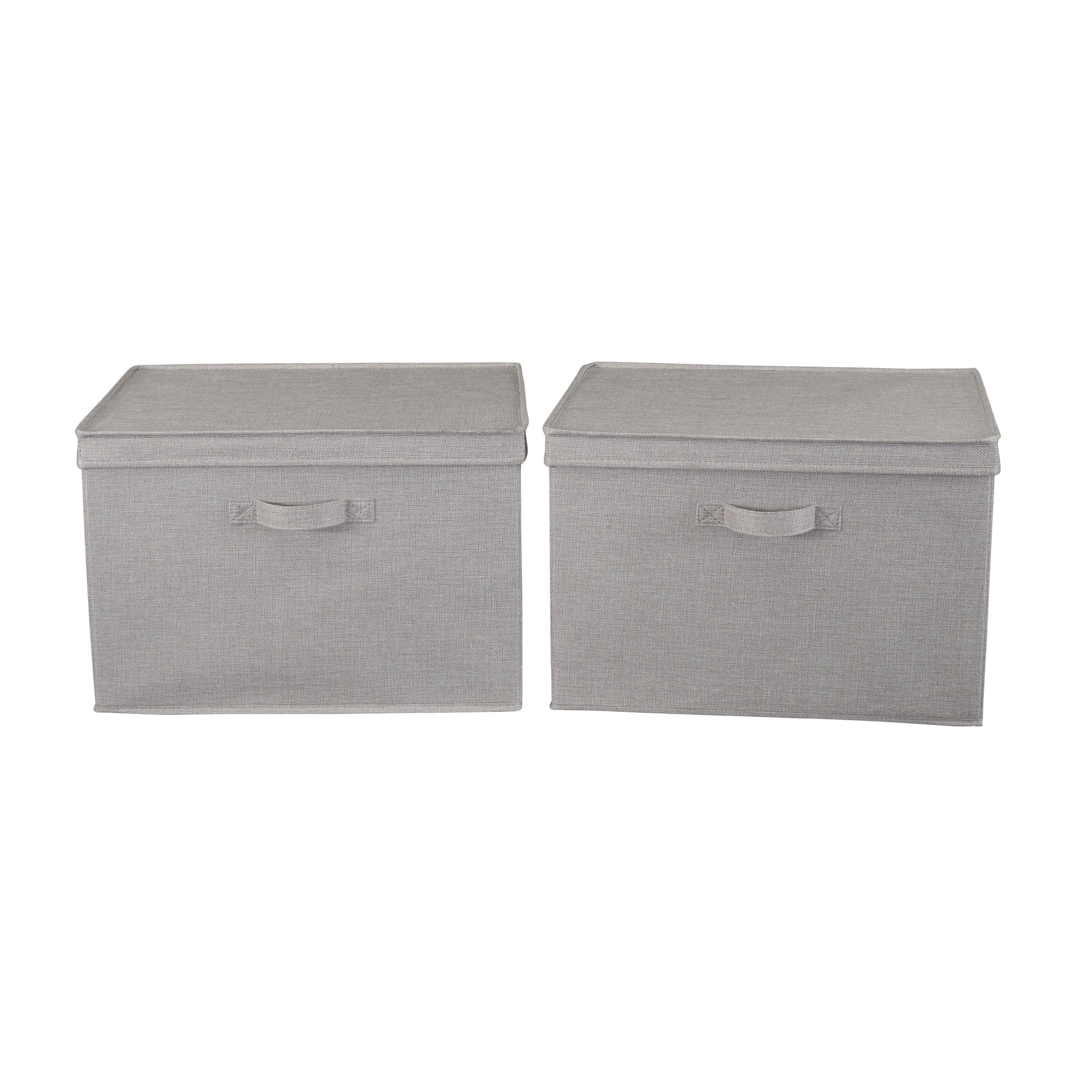 Lavex 19 13/16 x 14 x 12 15/16 Gray Medium Stackable Industrial Tote /  Storage Box with Attached Lid