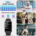 thumbnail image 3 of Fitness Tracker Smart Watch for Women Men Make/Answer Calls with Fitness and Wellness Tracking 100+ Sports Modes Step Calorie Counter IP68 Waterproof Fits for Android and iPhone, Black, 3 of 8