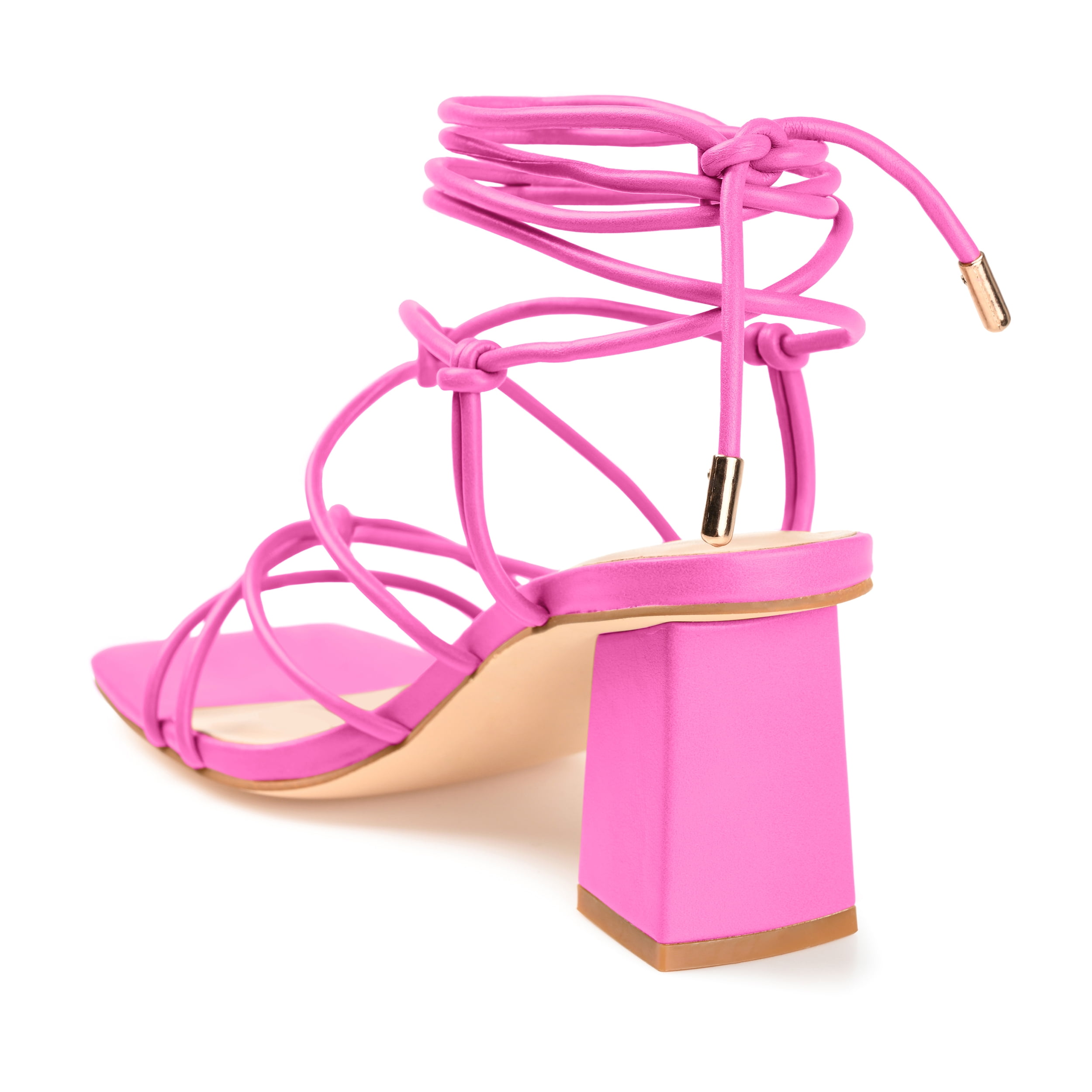 Journee Womens Harpr Open Square Toe Block Heel Dress Sandals