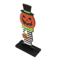 thumbnail image 2 of Adorno de de calabaza para Halloween, artesanías de madera, obra de arte coleccionable, decoración de Halloween para casa encantada, accesorios Estilo A Macarena signo de halloween, 2 of 8