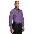 thumbnail image 4 of Red House Adult Male Men Plain Long Sleeves Shirt Purple Dusk 3X-Large, 4 of 6