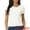 White, variant on Unique Bargains Women's Cap Sleeve Knit T Shirts Crewneck Basic Tops Solid Blouse XL Olive