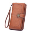 thumbnail image 5 of Cartera de mujer de piel encerada europea y americana Cartera vintage Monedero largo de gran capacidad europeo y americano, 5 of 5