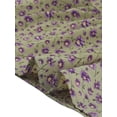 thumbnail image 5 of Unique Bargains Women's Floral Square Neck Puff Short Sleeves Tiered Ruffled Hem Dress XS Green Purple, 5 of 6