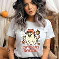 thumbnail image 2 of Catch Me Boozin’ Shirt | Funny Ghost Drinking Graphic Tee | Unisex Casual T-Shirt, Black, Size 3XL, 2 of 6