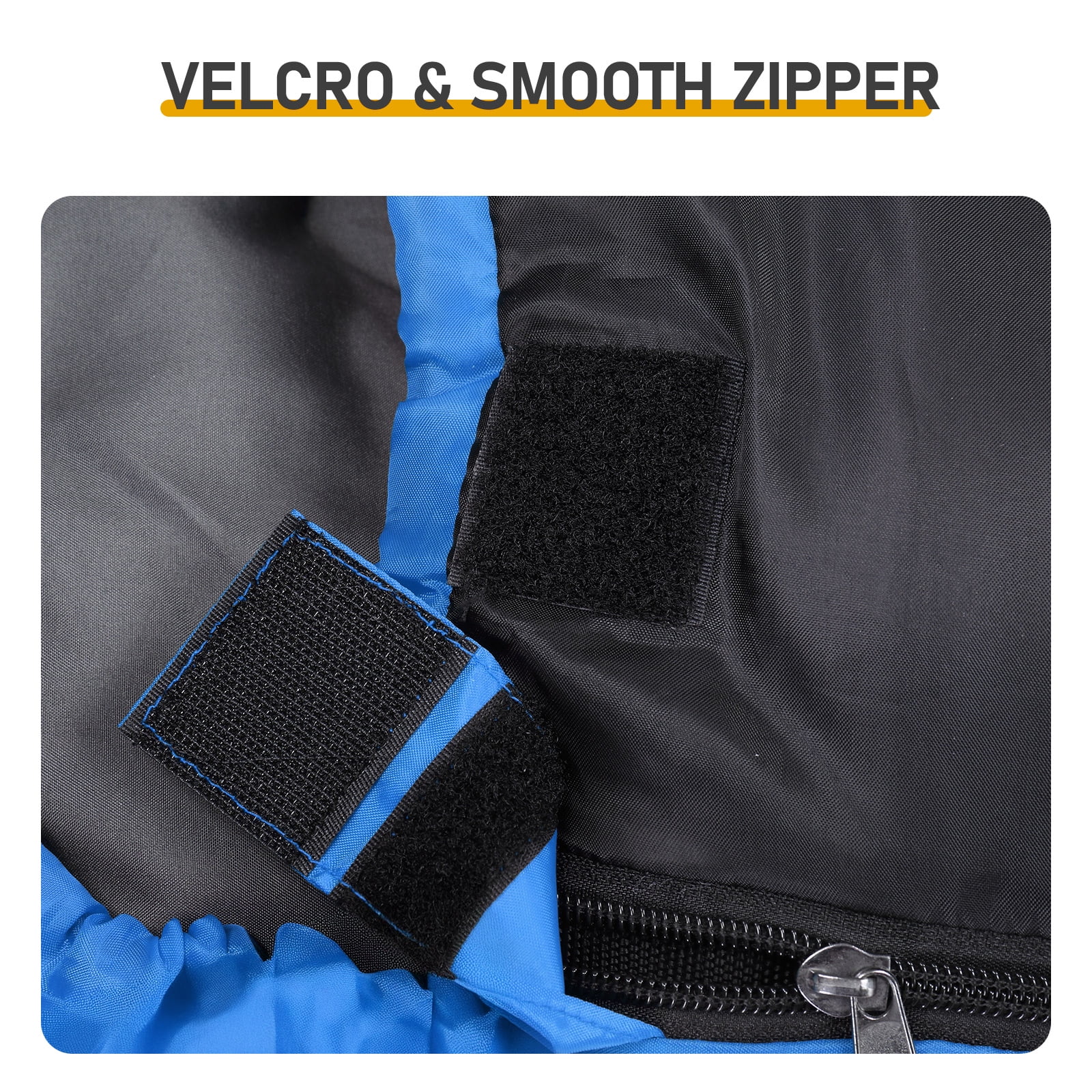 Rectangular Heated Sleeping Bag, Lightweight Sleeping Bag with Multi USB Powered Heating Pads, Waterproof Compact Envelope Sleeping Bag for Backpacking Hiking, Blue