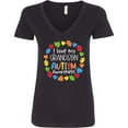 thumbnail image 3 of Inktastic I Love My Grandson Autism Awareness Women's V-Neck T-Shirt, 3 of 5