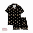 thumbnail image 3 of Hamilton Star Silky Satin Pajama Set For Women | Broadway Musical Sleepwear | Gold Star Pattern PJs | Gift for Theater Fans, 3 of 5