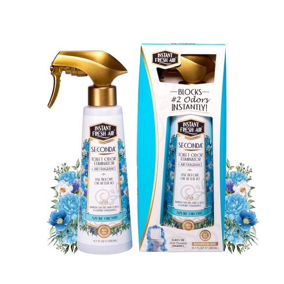Instant Fresh Air Seconda Premium Toilet Spray -  Long Lasting Bathroom Deodorizer & Toilet Bowl Odor Eliminator - Orchid Fragrance - 10.1 fl oz.