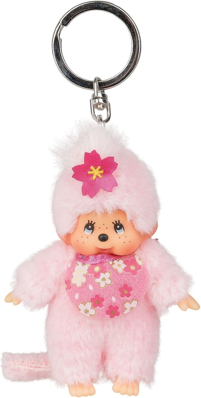 Monchhichi Cherry Blossom Keychain Charm