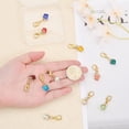thumbnail image 3 of 2 Sets Cube Glass Pendant Decoration Lobster Clasp Charms Clip-on Charms for Keychain Purse Backpack Ornament Stitch Marker Mixed Color 34mm 11pcs/set, 3 of 6