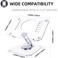 thumbnail image 3 of Support pour Tablette Ajustable, Support iPad en Acrylique avec Base Rotative à 360°, Support de Bureau Pliable Compatible, 3 of 5