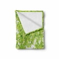 thumbnail image 2 of Leaves Soft Flannel Fleece Blanket, Fresh Summer Branches Leaves of a Tree Epic View from the Ground Growth Botanical Picture, Cozy Plush for Indoor and Outdoor Use, 50" x 60", Green, by Ambesonne, 2 of 6