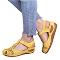 thumbnail image 5 of Sandals Women Dressy Summer Closed Toe Wedge Platform Sandals Vintage Casual Hollow Out Orthopedic Shoes Comfy Bohemia Gladiator Ladies Shoes, 43, 5 of 5