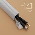 thumbnail image 3 of czcpp-15.7" White Quarter Round Cable Raceway, Corner Cord Cover, Self-Adhesive Floor Molding with Wire Channel, Baseboard Cable Hider - 0.87" (W) x 0.87" (H) x 15.7-inch Length - White, 3 of 4