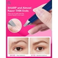 thumbnail image 4 of Expert Slant Tip Tweezers with Leather Travel Case, General Sharp & Precision Stainless Steel Tweezer for Eyebrows, Facial Hair and Fine Hairs Removal (Navy Blue), 4 of 14