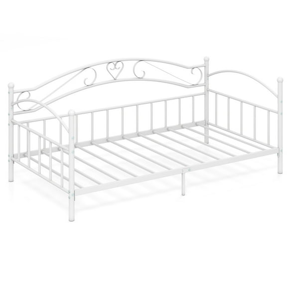 Gymax Twin Size Metal Daybed Frame w/ Headboard for Bedroom Guest Room Easy Assembly