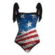 thumbnail image 3 of Traje de baño de dos piezas para mujer, trajes de baño para mujer, bikini de una pieza con cordones, traje de baño estampado del Día de la Independencia, falda larga, conjuntos de dos piezas, traje de, 3 of 4