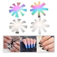 thumbnail image 3 of 4 PCS Easy French Smile Line Tip Cutter Template - Nail Art Manicure Edge Trimmer Stencil - DIY Almond V Shape Plate Guides Module Nail Acrylic Tool Kit, 3 of 4