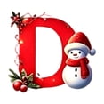 thumbnail image 2 of Christmas Letter Ornament, Red Alphabet Initial D Hanging Decoration with Snowman Christmas Tree Ornament for Family Name Display, 2 of 7
