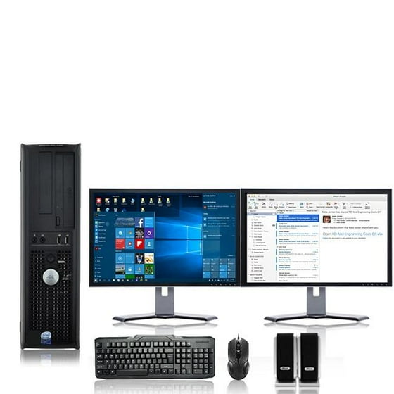 Dell Optiplex Desktop Computer 3 0 Ghz Core 2 Duo Tower Pc 4gb Ram Dell Optiplex Desktop Computer 3 0 Ghz Core 2 Duo Tower Pc 4gb Ram 250 Gb Hdd Windows 10 Ati Dual 17 Monitor Brands Vary Usb Mouse Keyboard